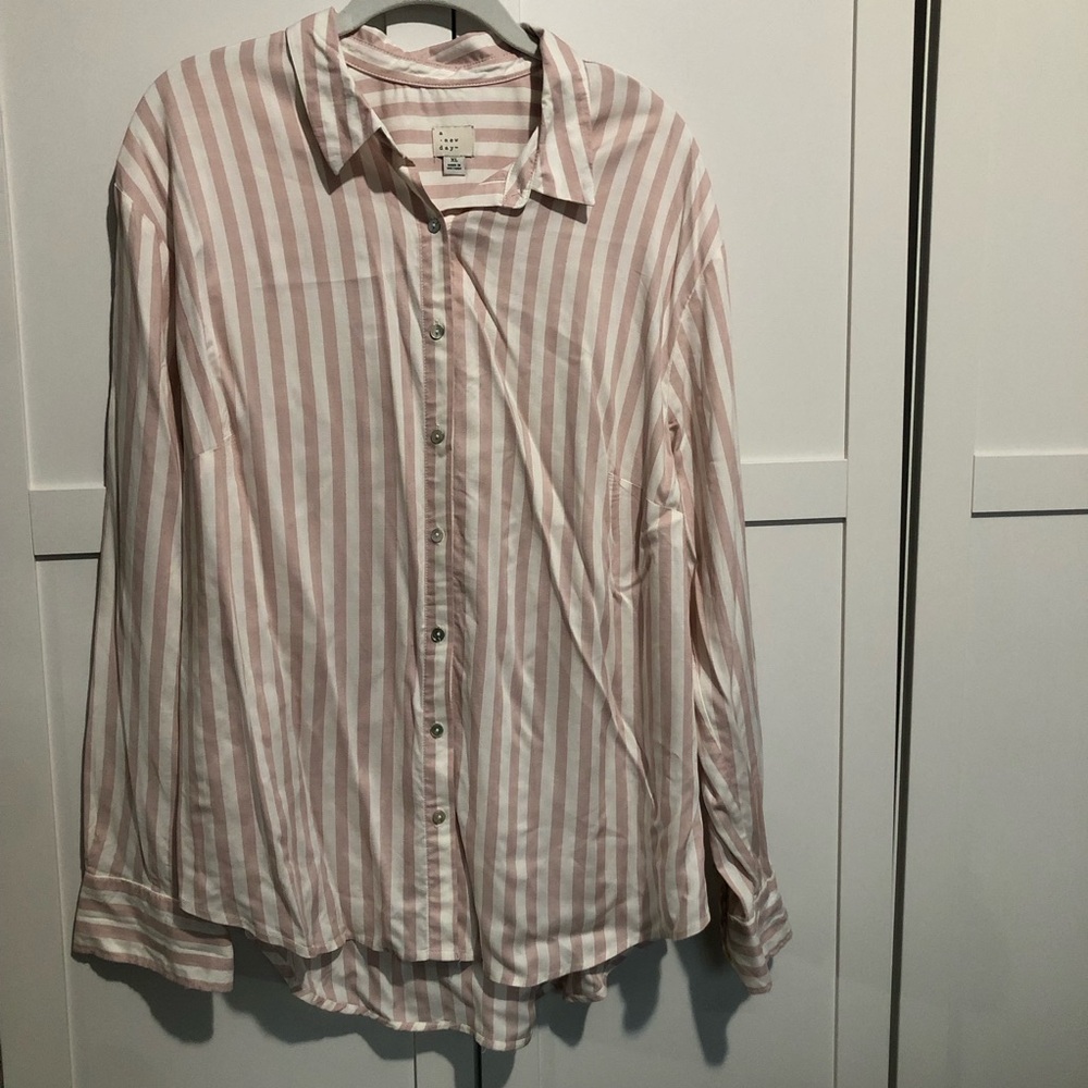 a new day Pink Striped Button Down Shirt